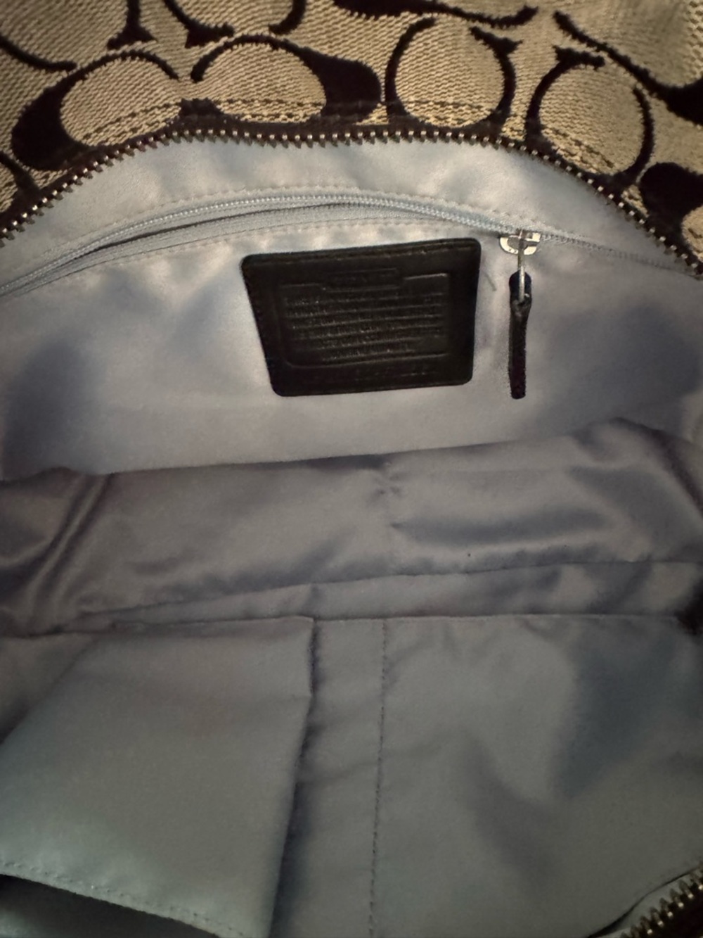 Coach 2011 Black Gallery Legacy Signature Canvas Zip Top Tote - Picture 8 of 12